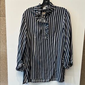 Rungolee Jacqueline Blouse in Navy and White Stripe